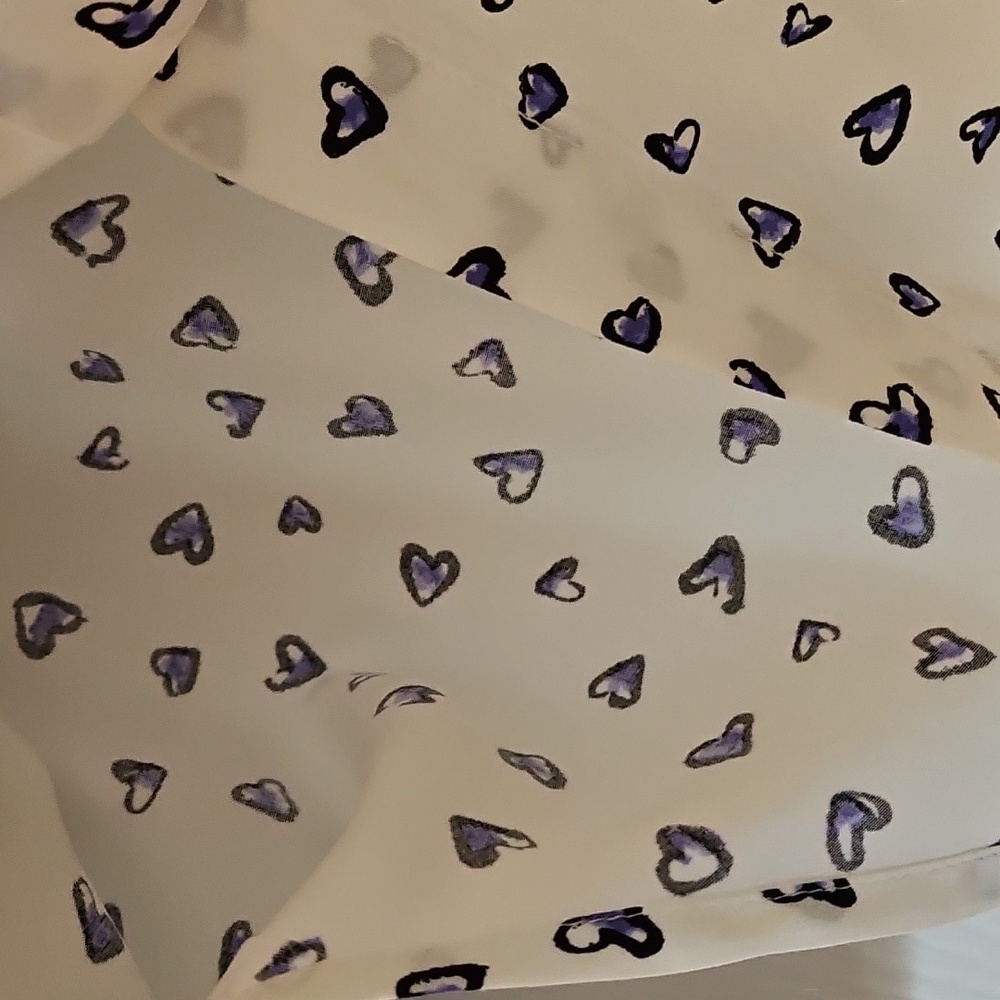 Casa Cabana Women's Rayon Heart Print Button-Up Shirt - Picture 7 of 12